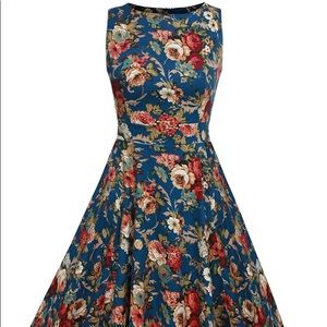 1950’s Style Floral Spring Rockabilly Dress